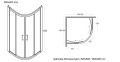Duschkabine Dusche 90x90 cm R55 185 cm Viertelkreis transparentes Glas Modern (id: 177)