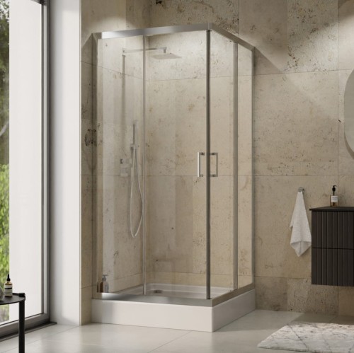 Duschkabine Viereck 80x80 x 185 cm Dusche transparentes Glas Modern (id: 178)