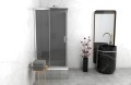 Duschkabine Viereck 80x80 x 185 cm Dusche Graphit Glas Modern (id: 181)
