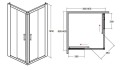 Duschkabine Viereck 90x90 x 185 cm Dusche Graphit Glas Modern (id: 182)