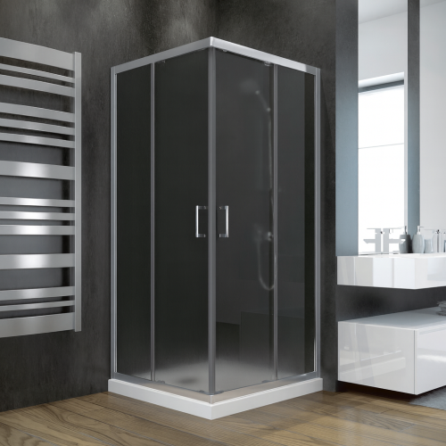 Duschkabine Viereck 90x90 x 185 cm Dusche Graphit Glas Modern (id: 182)
