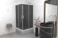 Duschkabine Viereck 90x90 x 185 cm Dusche Graphit Glas Modern (id: 182)