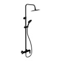 Set Duschsystem Handbrause Armatur Dusche Regendusche Stange Clever schwarz (id: 2151)