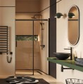 Set Duschsystem Handbrause Armatur Dusche Regendusche Stange Clever schwarz (id: 2151)