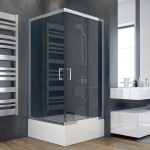 Duschkabine Viereck 90x90 x 165 cm Dusche Graphit Glas Modern