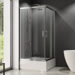 Duschkabine Viereck 90x90 x 165 cm Dusche transparentes Glas Modern