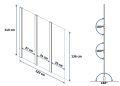 Badewannenabtrennung 3-teilig H 140 cm Faltwand Duschabtrennung Glas Rea Agat (id: 179)