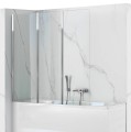 Badewannenabtrennung 3-teilig H 140 cm Faltwand Duschabtrennung Glas Rea Agat (id: 179)