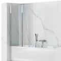 Badewannenabtrennung 2-teilig H 140 cm Faltwand Duschabtrennung Glas Rea Agat (id: 187)