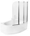 Badewannenabtrennung 3-teilig H 139 cm Faltwand Duschabtrennung Glas Ambition 3 (id: 188)