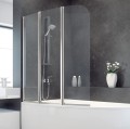Badewannenabtrennung 3-teilig H 139 cm Faltwand Duschabtrennung Glas Ambition 3 (id: 188)