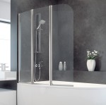 Badewannenabtrennung 3-teilig H 139 cm Faltwand Duschabtrennung Glas Ambition 3