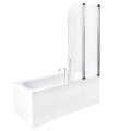 Badewannenabtrennung 2-teilig H 140 cm Faltwand Duschabtrennung Glas Ambition 2 (id: 404)