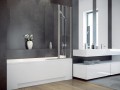 Badewannenabtrennung 2-teilig H 140 cm Faltwand Duschabtrennung Glas Ambition 2 (id: 404)
