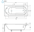 Badewanne Rechteck 180x80 cm Bona Acrylwanne (id: 202)