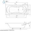 Badewanne 150x70 cm Aria Prosafe Rechteck flach (id: 210)