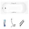 Badewanne Rechteck 150x70 cm Aria Plus + Handgriffe (id: 559)