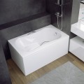 Badewanne Sitzbadewanne 120x70 cm Aria Rehab Rechteck Wanne mit Sitz (id: 302)
