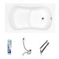 Badewanne Sitzbadewanne 120x70 cm Aria Rehab Rechteck Wanne mit Sitz (id: 302)