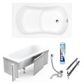 Badewanne Sitzbadewanne 120x70 cm Aria Rehab Rechteck Wanne mit Sitz (id: 302)