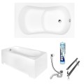 Badewanne Sitzbadewanne 120x70 cm Aria Rehab Rechteck Wanne mit Sitz (id: 302)