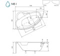 Badewanne Eckbadewanne 140x95 cm Finezja links (id: 209)