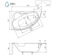 Badewanne Eckbadewanne 170x110 cm Finezja links (id: 214)