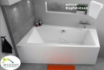 Badewanne Eckbadewanne Infinity 150 x 90 cm links optional 1 bzw. 2 Kopfstützen