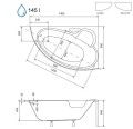 Badewanne Eckbadewanne 140x95 cm Finezja rechts (id: 215)