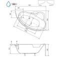 Badewanne Eckbadewanne 155x95 cm Finezja rechts (id: 216)