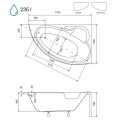 Badewanne Eckbadewanne 170x110 cm Finezja rechts (id: 217)