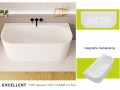 Vorwandbadewanne 170x75 cm halb freistehende Badewanne Vigoo Wall Slim Wandbadewanne (id: 2115)