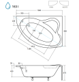 Badewanne Eckbadewanne Ada 140x90 cm rechts + Handgriffe (id: 224)