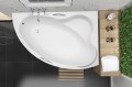 Badewanne Eckbadewanne Ada 140x90 cm rechts + Handgriffe (id: 224)