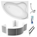 Badewanne Eckbadewanne 160x100 cm rechts Ada + Handgriffe (id: 225)