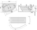 Badewanne Eckbadewanne 140x100 cm links Comfort (id: 484)
