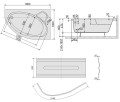 Badewanne Eckbadewanne 160x100 cm rechts Comfort (id: 483)