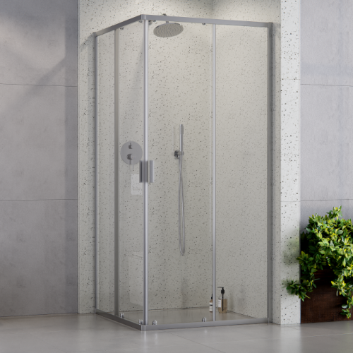 Duschkabine Zarya 80x80 x190 cm Viereck Duschabtrennung Glas Wand ProClean Chrom (id: 2155)