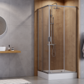 Duschkabine Zarya 90x90 x190 cm Viereck Duschabtrennung Glas Wand ProClean Chrom (id: 2156)
