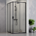 Duschkabine Zarya 80x80 x190 cm Viereck Duschabtrennung Glas Wand ProClean schwarz (id: 2157)