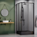 Duschkabine Zarya 80x80 x190 cm Viereck Duschabtrennung Glas Wand ProClean schwarz (id: 2157)