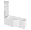 Duschbadewanne 170x75 cm links Badewanne Eckwanne Integra Glasabtrennug (id: 236)