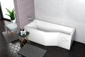 Duschbadewanne 170x75 cm links Badewanne Eckwanne Integra Glasabtrennug (id: 236)