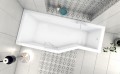 Duschbadewanne 170x75 cm links Badewanne Eckwanne Integra Glasabtrennug (id: 236)