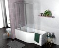 Duschbadewanne 170x75 cm links Badewanne Eckwanne Integra Glasabtrennug (id: 236)