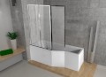 Duschbadewanne 170x75 cm links Badewanne Eckwanne Integra Glasabtrennug (id: 236)