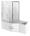 Duschbadewanne 170x75 cm links Badewanne Eckwanne Integra Glasabtrennug (id: 236)