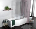 Duschbadewanne 170x75 cm rechts Badewanne Eckwanne Integra Glasabtrennug (id: 238)