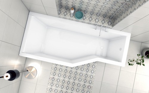 Badewanne Raumspar 150x75 cm links Integra Eckwanne (id: 546)