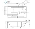 Badewanne Raumspar 150x75 cm links Integra Eckwanne (id: 546)